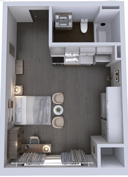 Studio with Queen bed